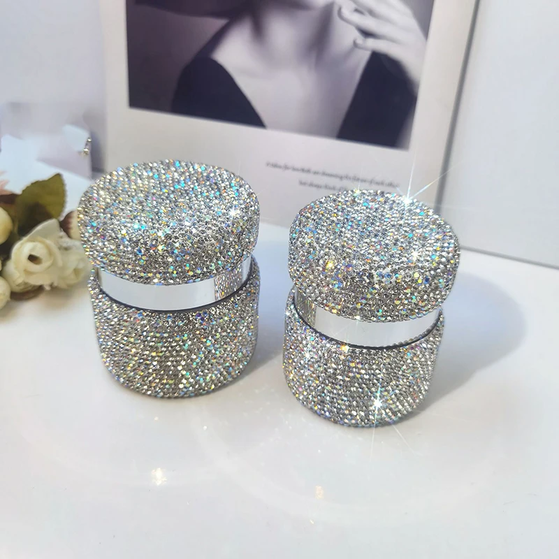 Bling Diamond Press Type Vacuum Bottle Face Cream Lotion Cream Separate Jars Travel Portable Cosmetics Packaging Bottle Acrylic