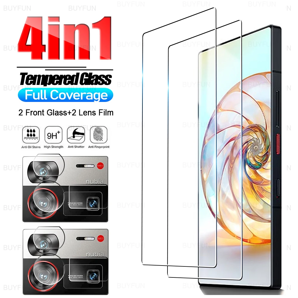 

4in1 Tempered Glass For ZTE nubia Z60 Ultra 60z Z60Ultra Camera Lens Protective Film Clear Screen Protector Full Protection