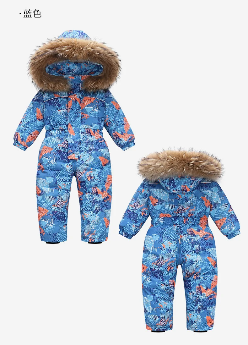 OLEKID 2025–30 Grad Kinder Winter-Skianzug, wasserdicht, mit Kapuze, Baby-Overall, 1–5 Jahre, Kinder, Daunenjacke, Kleinkind-Schneeanzug – Detail 10