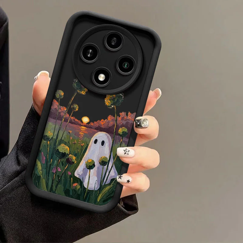 Abstract Cute Ghost Pattern Halloween Soft Phone Case Cover