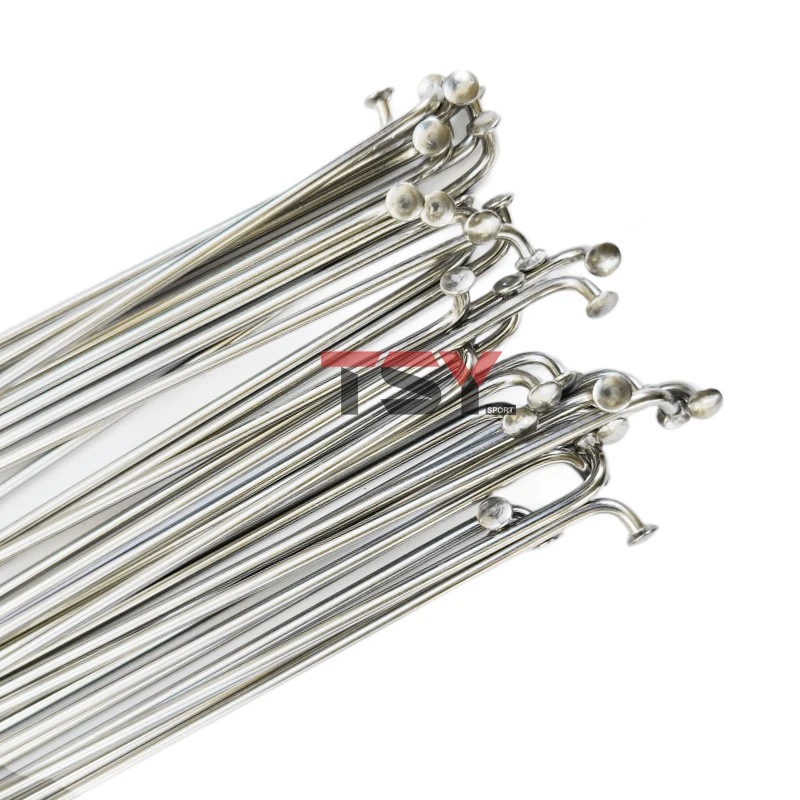 20pcs 스테인레스 스틸 자전거 스포크 2.2MM 자전거 바퀴 실버 스포크 13G 길이 125mm-254mm 니플이 있는 스포크 전자 자전거 스포크