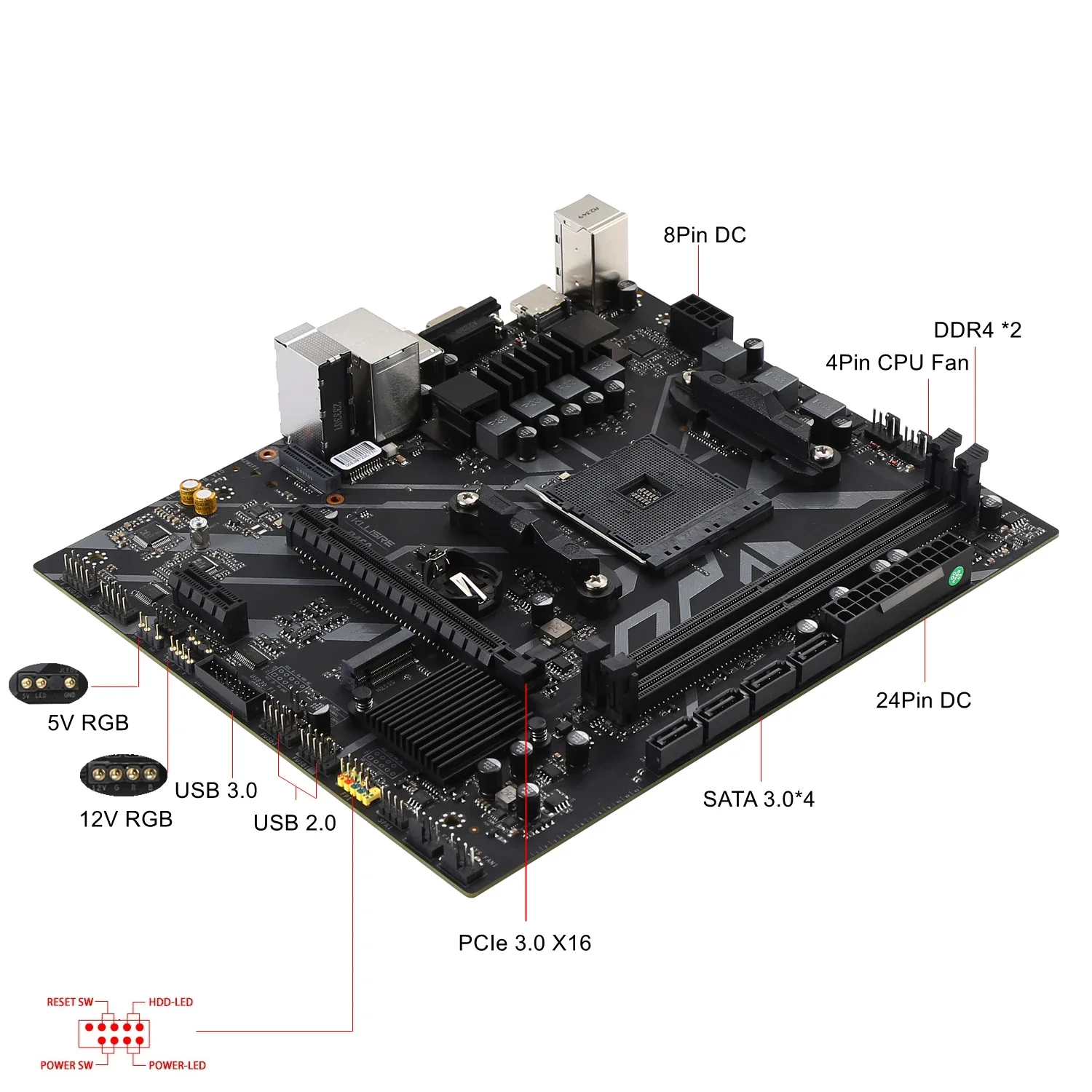 Kllisre B450 Kit amd ryzen With 5 R5 5600 cpu DDR4 16GB (2x8GB