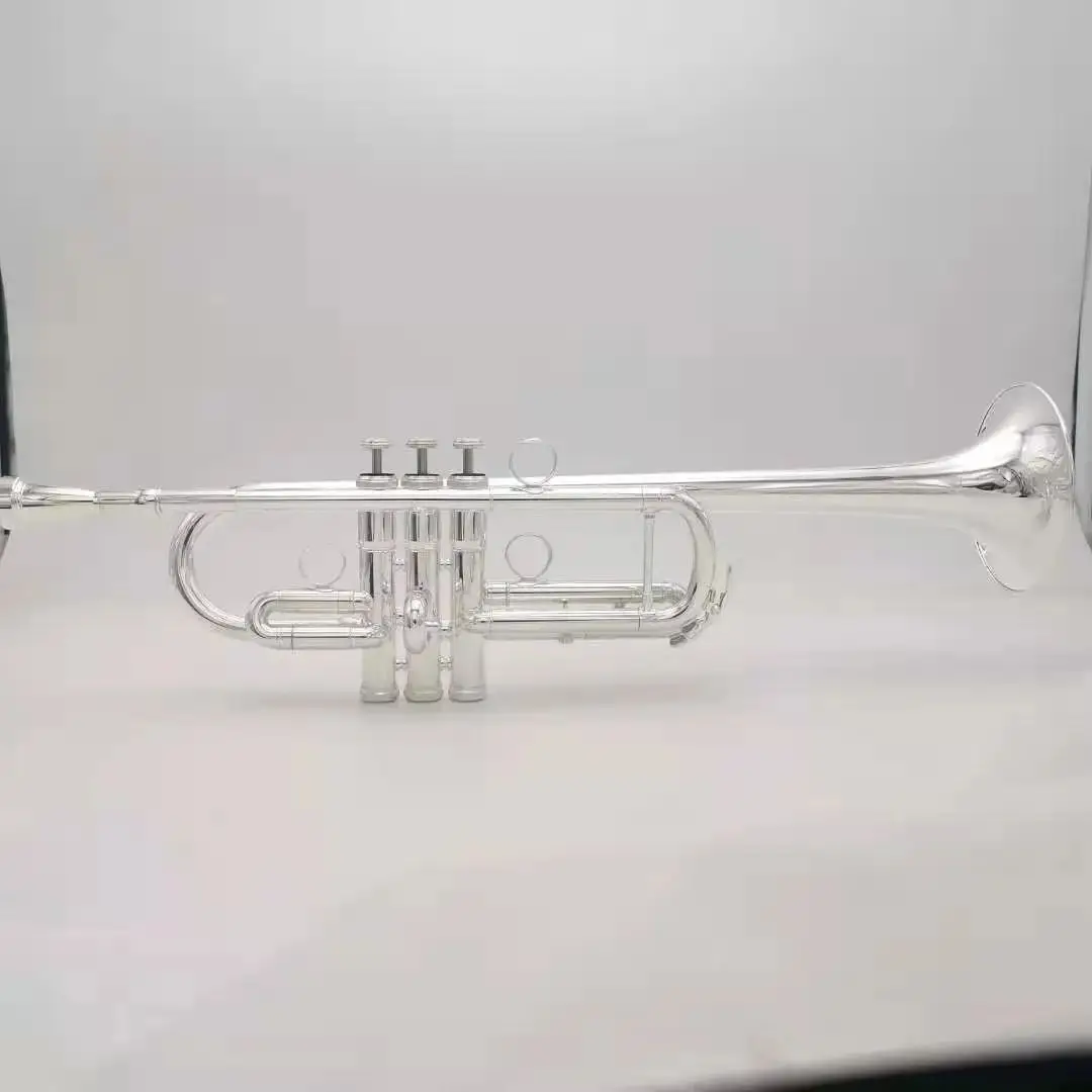 LT197S-99 Professional C Trumpet Silver Plated Music Instruments Profesional Trumpets C Tone Mouthpiece Accessories With Case