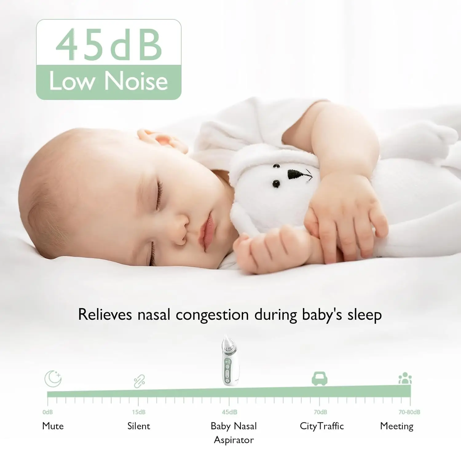 Momcozy Baby Nasal Aspirator Strong Suction Electric Portable Baby Nose Sucker Rechargeable Light Music