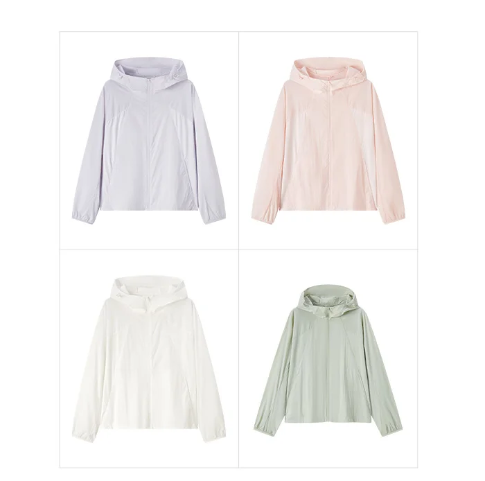 Jacket Women Splicing Mesh Hooded Jacket Loose Summer New Texture Cooling Sunscreen Clothes Hundred