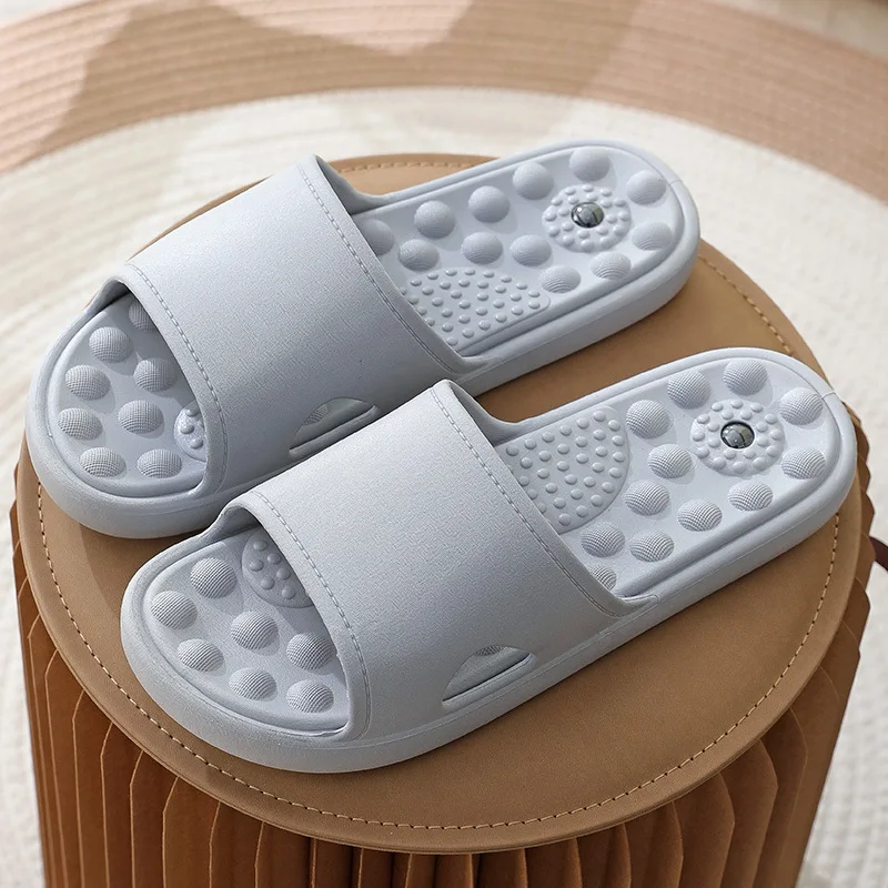 Summer Men's Comfortable Mute Home Slippers Indoor Anti Skid Soft Elastic Sandals Lightweight Massage Unisex Bathroom Slippers