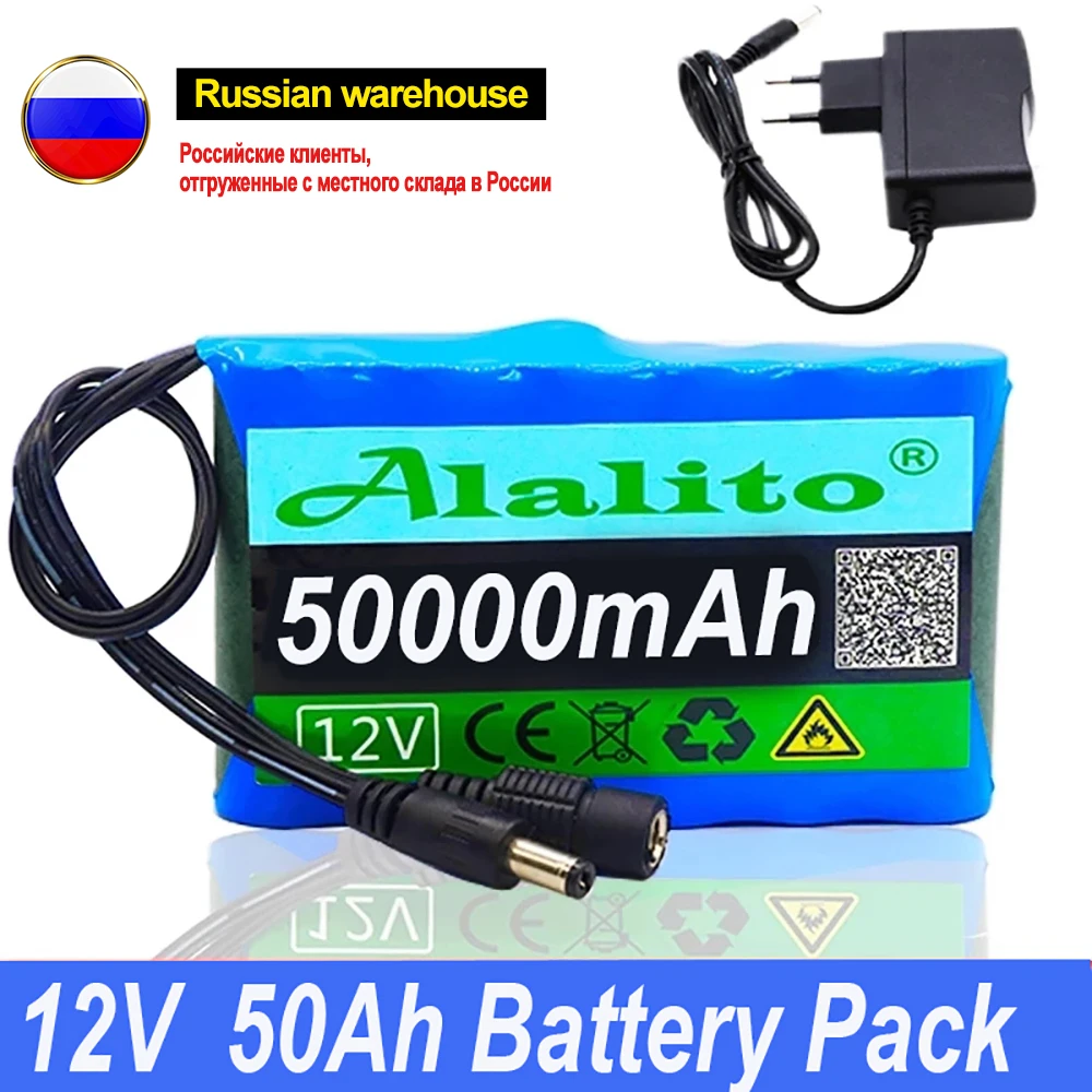 2024 Upgrade Rechargeable Battery 12V 50000mah Lithium Battery Pack Capacity DC 12.6V 50Ah CCTV Cam Monitor with Charger stone tft touch lcd screen monitor screen with rs232 rs485 ttl interface support any microcontroller