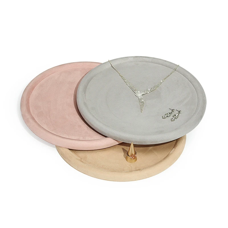 Necklace Ring Earring Bracelet Ornaments Display Tray Display Counter Jewelry Storage Tray Velvet Leather Look Pallet