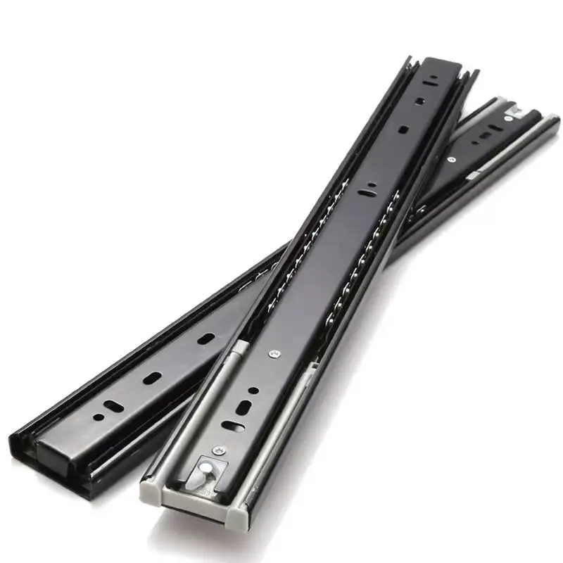 Rebound Drawer Slides Rail Stainless Steel 10" 20" Three Section Ball