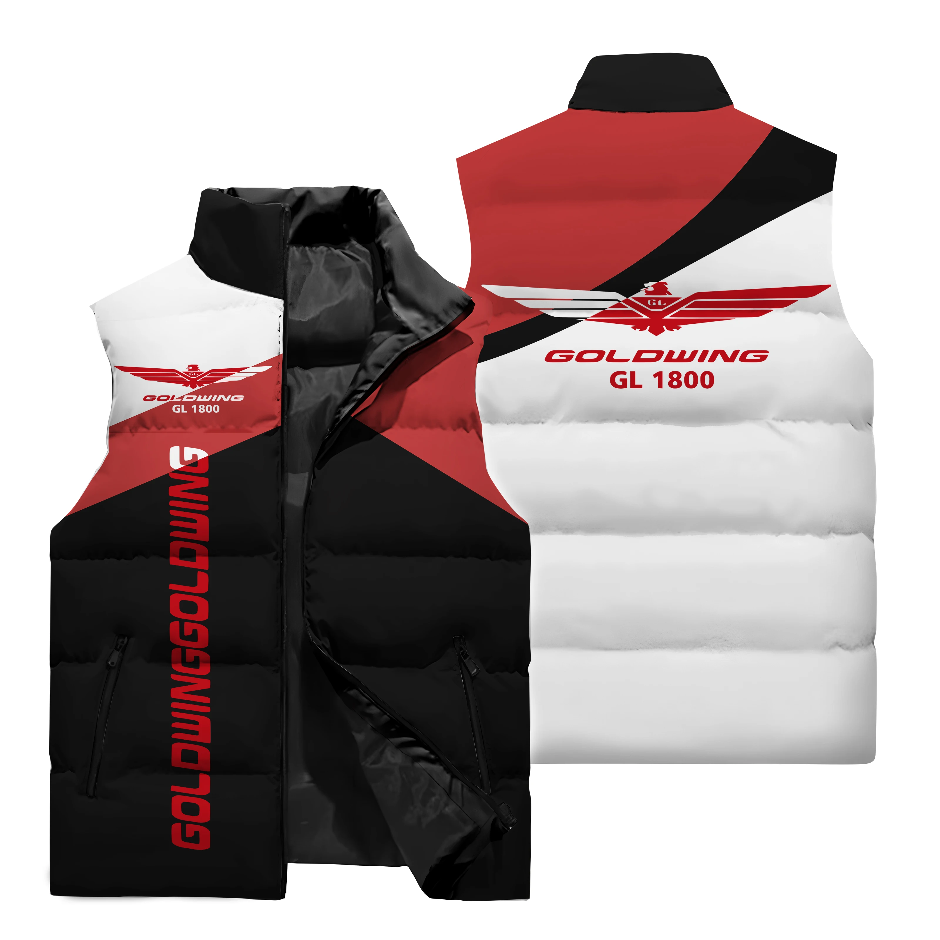 Nueva chaqueta sin mangas cálida y cómoda de otoño e invierno para hombre con exquisito estampado del logotipo del camión GOLDWING en 3D