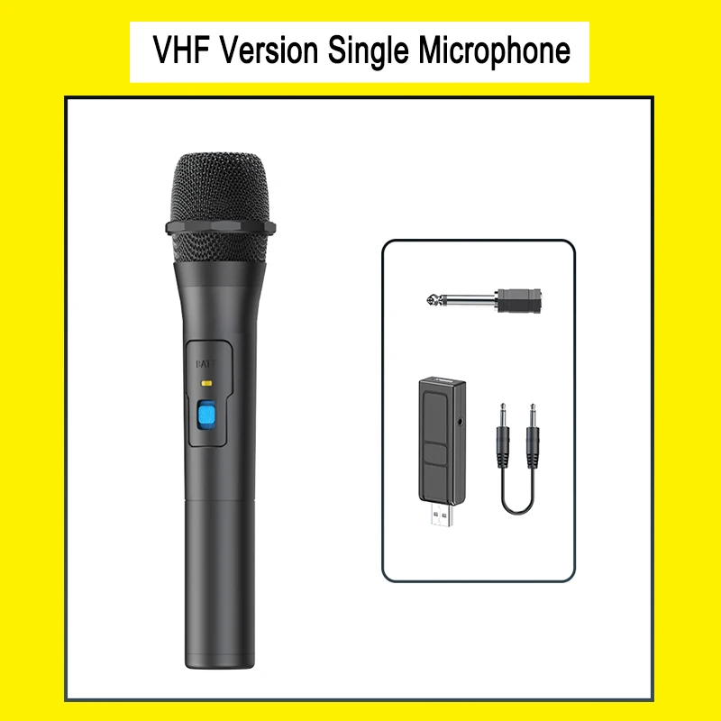 S9 UHF Système de Microphone Sans Fil Rechargeable Karaoké Microphone Sans  Fil Micro Double avec Boîte de Récepteur Bluetooth + Écho de Contrôle du  Volume pour Karaoké Chant Discours Réunion Église, 200FT 