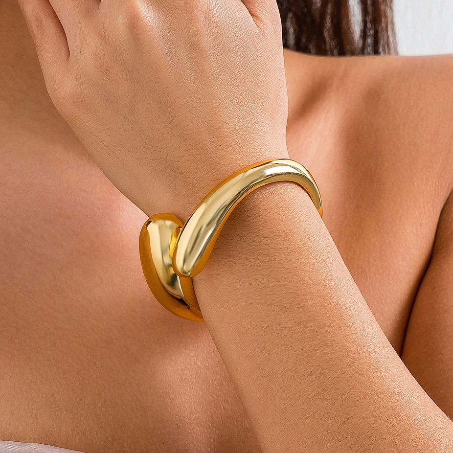 Brazaletes De Metal Ajustables Para Mujer - Pack De 3, Dorado Y Plata, Para Bodas Y Ocasiones Especiales