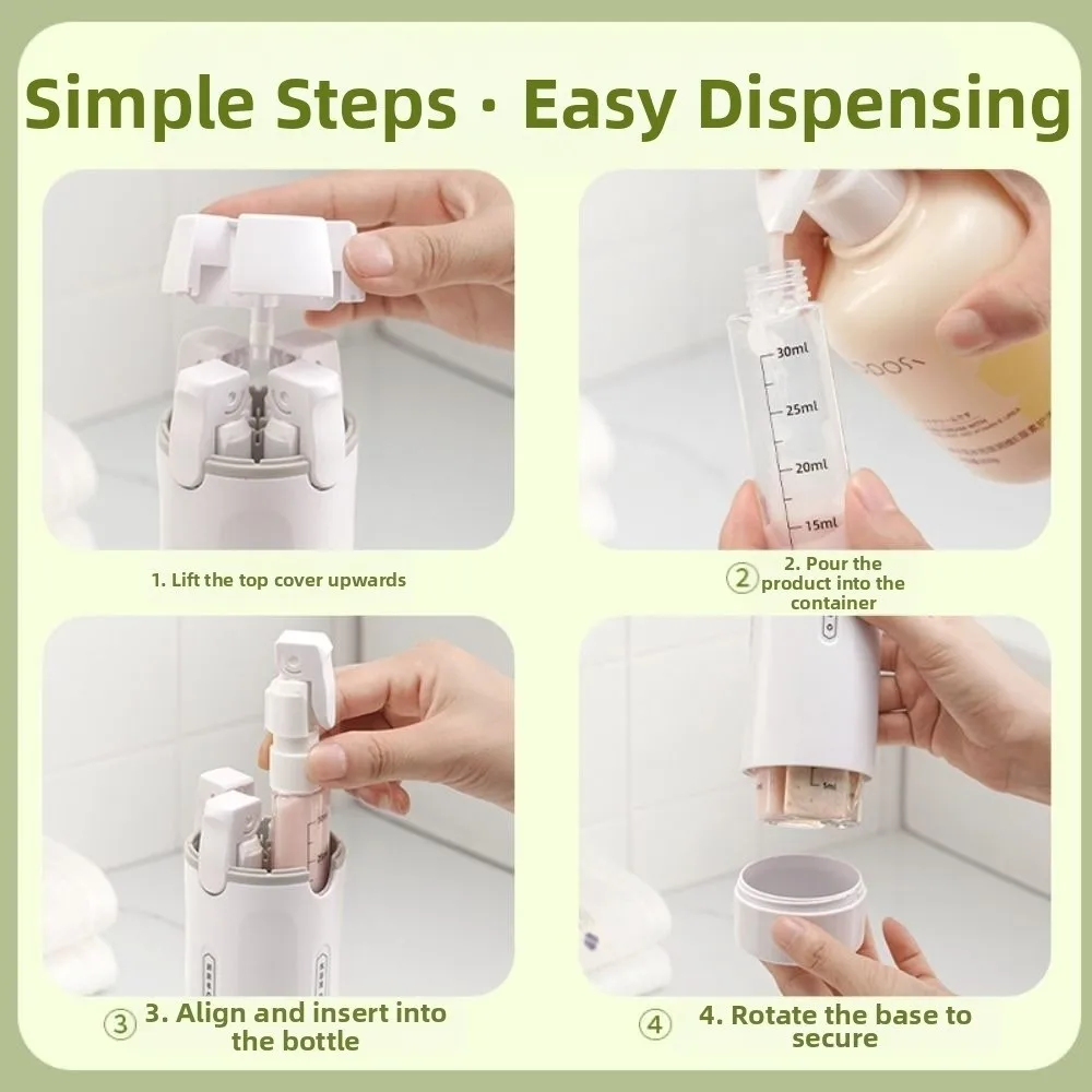 4 in 1 Travel Refillable Bottles Set Reusable 40ml Pump Lotion Bottles Detachable Portable Empty Bottle Kit Shower Gel