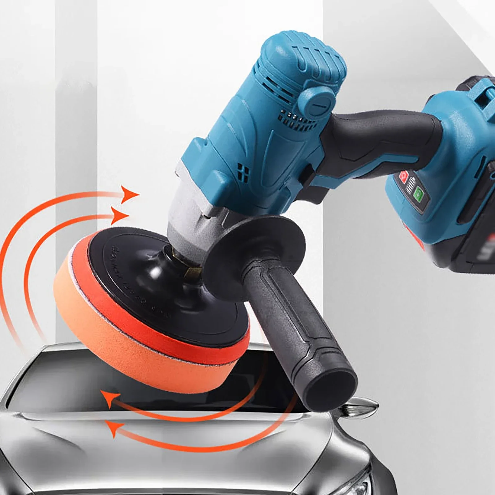 Wireless Car Polisher Cordless Electric Polishing Machine Multifunction Angle Grinder Car Headlight Body Paint Waxer EU Plug