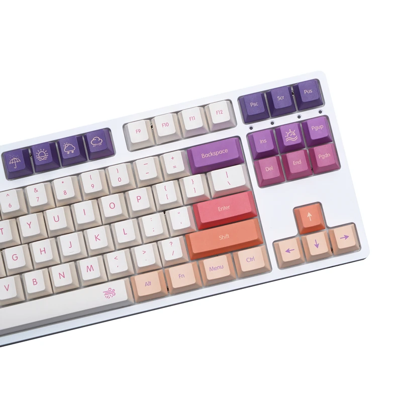 Cereja Perfil Keycaps Conjunto para Keychron Anne Gk64 Poker Varmilo Fl980 Pbt Corante Subbed Cereja Perfil 143 Chaves por Conjunto - Imagem 2