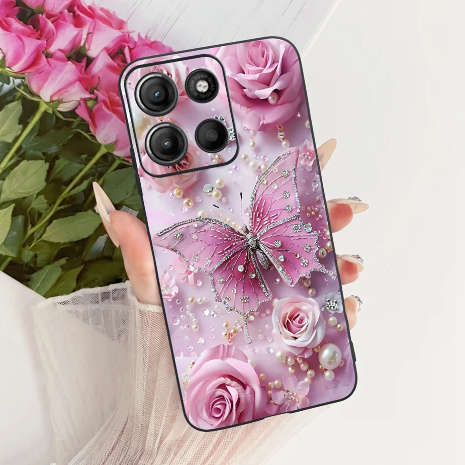 Stylish Flowers Painted Soft TPU Phone Case Cover - Universal Design