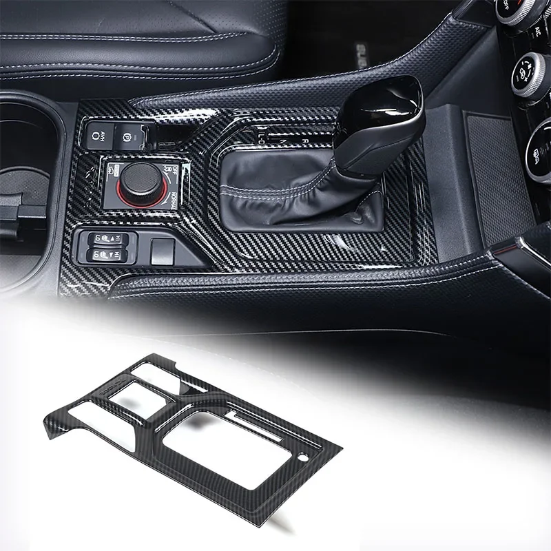 

For Subaru Forester 2019-2024 ABS Carbon Fiber Style Car Center Shift Panel Cover Interior Sticker Accessories