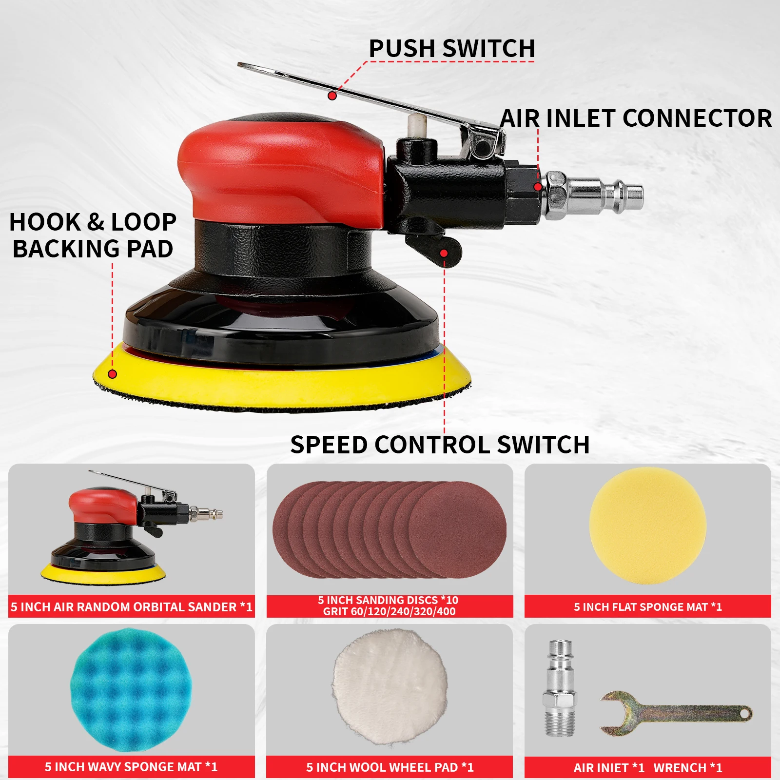 Da Sander Pneumatic Air Sander Inch DA Palm Sander, High Speed