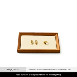 Elegant Wooden Jewelry Display and Storage Tray (Beige S)