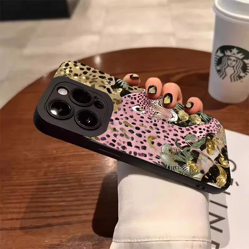 Leopard Print Floral Phone Case Cover