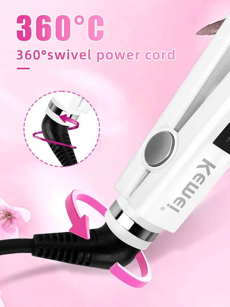 KEMEI Hair Ceramique Flat Iron Hair Straightener Fast Heating Ceramic Flat Iron.