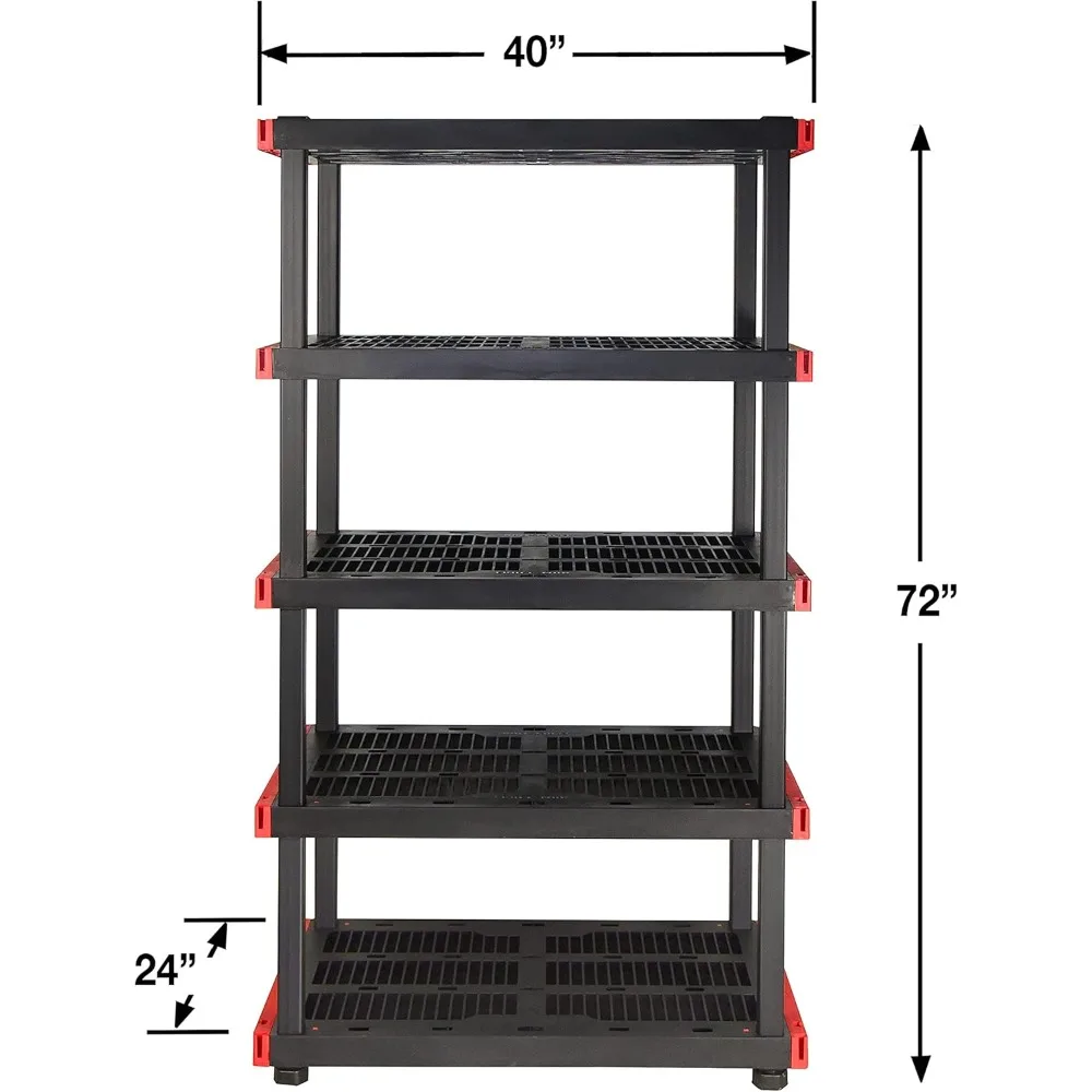 CX CRAFTSMAN, 5-Tier Highly Durable Storage Rack, 200lbs/shelf, (72.3&rdquo;H x 40&rdquo;W x 24&rdquo;D), Interlocking Shelving Unit