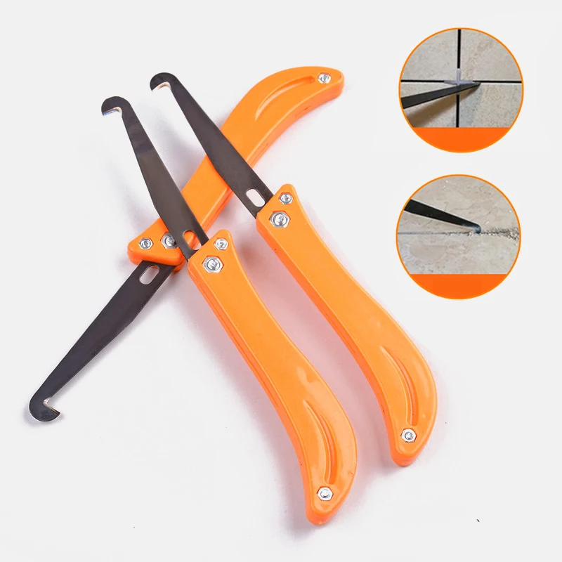 Tile Gap Repair Tool Professional Cleaning and Removal of Old Grout Hand Tools Tile Gap Repair Tool Hook Knife Tungsten Steel Joint Notcher Collator