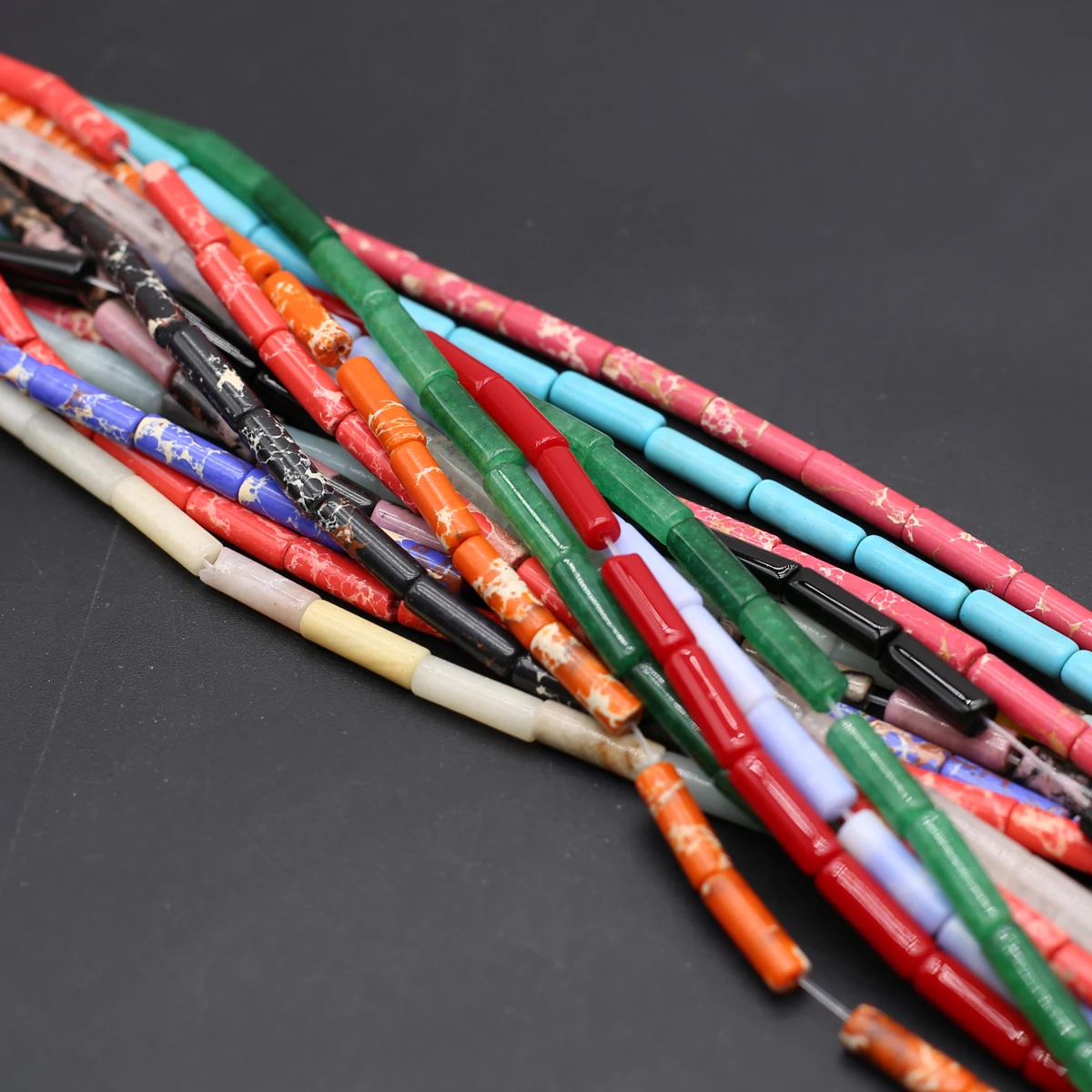 Perline Agata Cilindriche 13mm - Fili Da 38cm Per Creazione Gioielli Fai Da Te