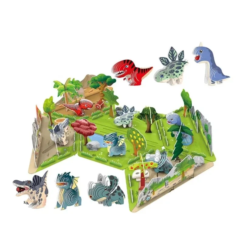 Animal Series 3D Paper Puzzle for Kids Dolphin Educational Montessori Toys Funny DIY Manual Assembly Three-dimensional Model Toy 6