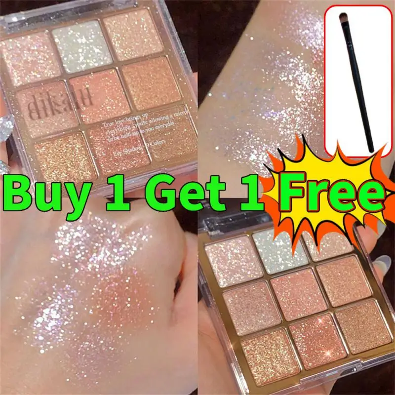 

9 Colors Glitter Eyeshadow Palette Pearlescent Matte Earth Color Acrylic Eye Shadows Palette Waterproof Korean Makeup Cosmetics