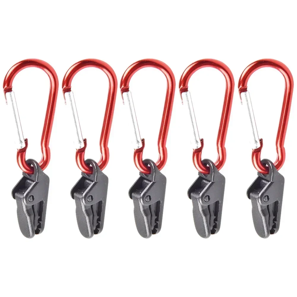 5Pcs Tarpaulin Clips Camping Tents Awning Wind Rope Clamp Equipment Plastic Clip Buckle Fixed Jaw Grip Hook Outdoor Accessories