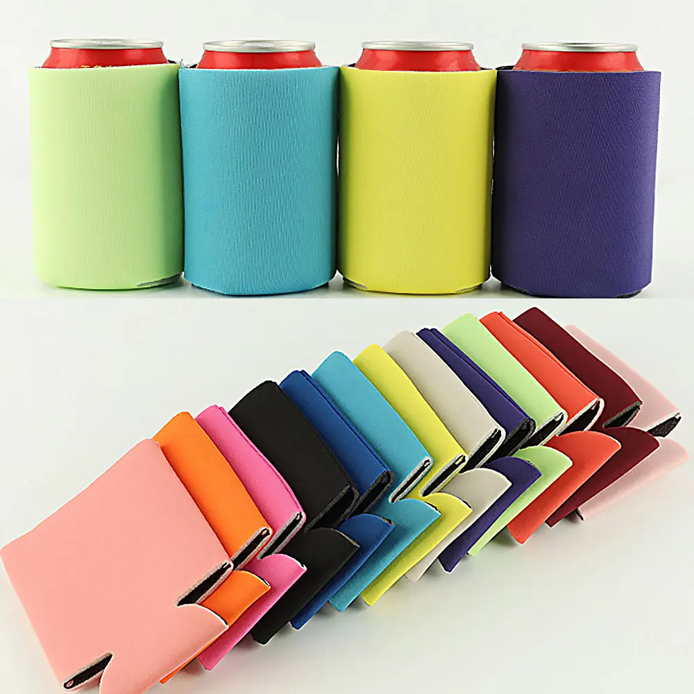 5Pcs Beer Can Cooler Blank Neoprene Can Sleeves Collapsible Insulated Drink Cooler Holders for Beer Water Bottles beer can holder wine beer cooler