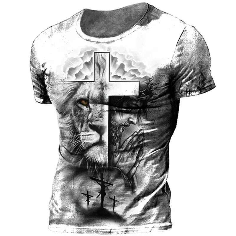

Retro Gothic Style Men's T-shirt Fashionable street Casual Clothing Summer Comfortable and Breathable O-neck Short Sleeved Top