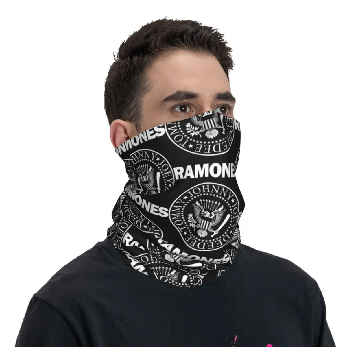 The Ramone Merch Bandana Neck Gaiter Printed Wrap Scarf Multifunction Headband Running For Men Women Adult Breathable cycling bandana,neck wrap,neck gaiter,bandana neck cover,multifunctional bandana
