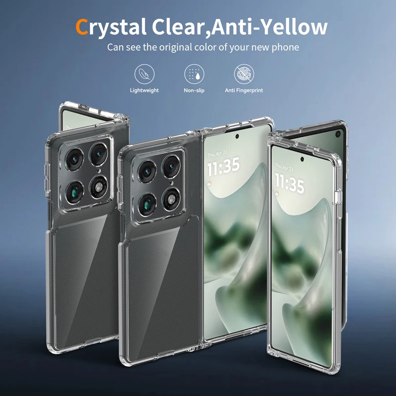 Shockproof Transparent Hard Case with Soft TPU Edge - Anti-Scratch Protective Cover