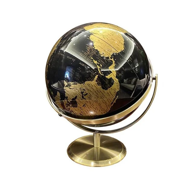 14/20/23cm Black Gold Rotating Globe british Home Office Decoration European Style Creative Handicraft Decoration Globe 4