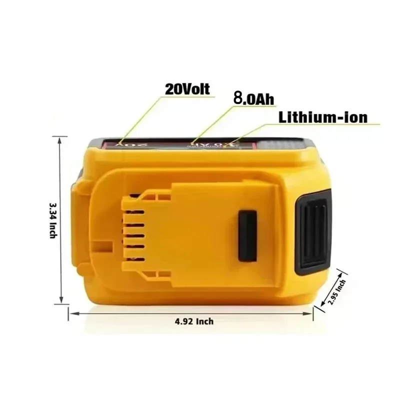 Portable Spotlights Cordless Outdoor Work Fishing Handheld Emergency Tool Light 3/4/5/8Inch Led Light Fit Dewalt 18V Battery