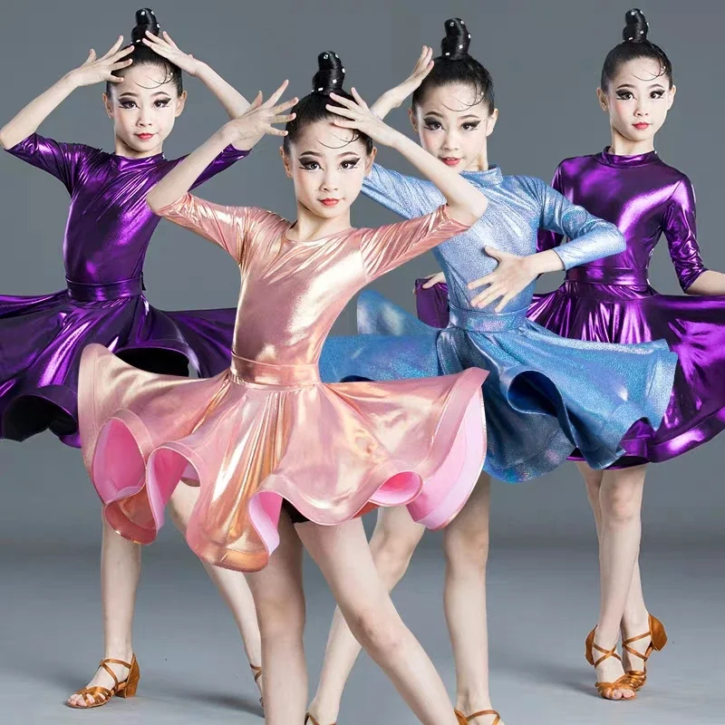 

New girls' Latin dance dress Autumn and winter dress Fog gold watch Performance dress Dance dress Special competition dress Larg