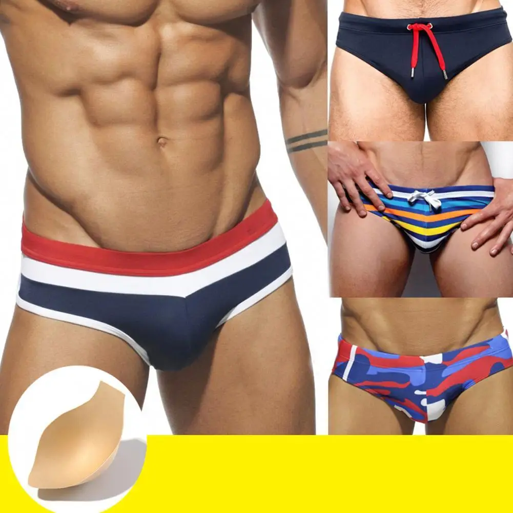 1PCS Men Swimming Trunks Underwear Briefs Sponge Protective Pad Swimsuit Enlarge Penis Pouch Pad Inside Front Protection