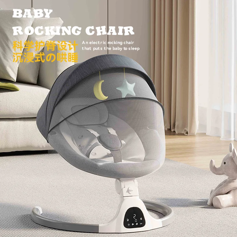 CARO-Balancim elétrico inteligente para bebês, espreguiçadeira bluetooth,  balanço de sincronismo ajustável, bebê de cinco engrenagens - AliExpress