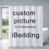 iBedding Custom Shower Curtain Bathroom Waterproof Curtains Customized Photo Polyester Bath Decor With Hooks POD Dropshipping 1