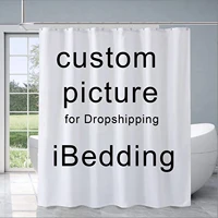 iBedding Custom Shower Curtain Bathroom Waterproof Curtains Customized Photo Polyester Bath Decor With Hooks POD Dropshipping 1