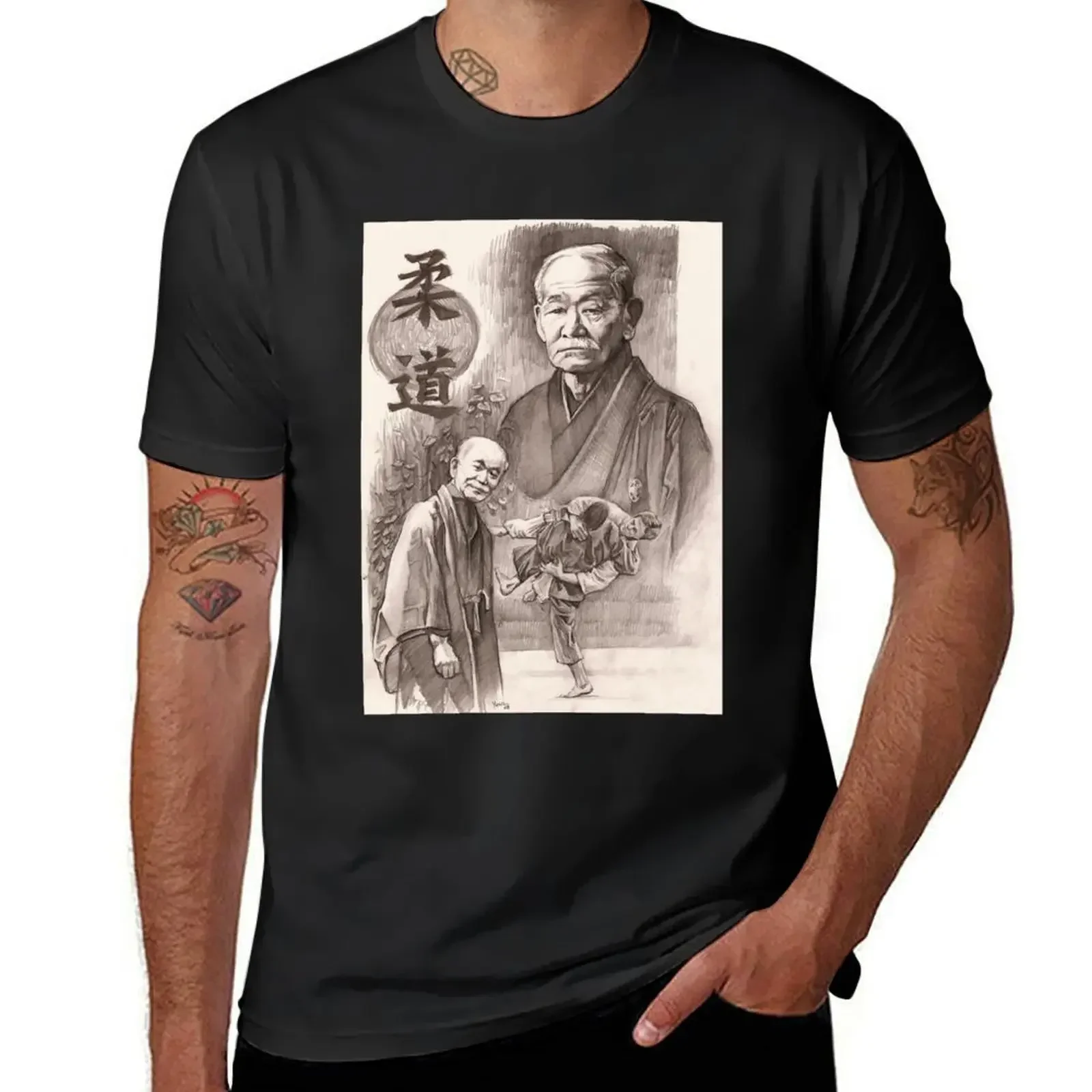 

Jigoro Kano T-shirt kawaii clothes Blouse boys animal print heavyweight t shirts for men
