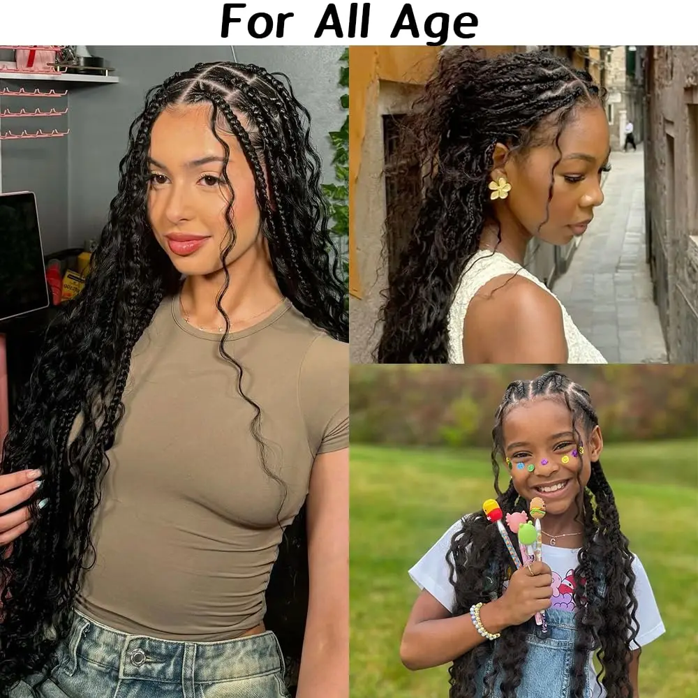 Human Braiding Hair for Boho Braids Water Wave Bundles Burmese Curly Spiral Curly Ends Bulk Virgin Hair Extensions Natural Black 5