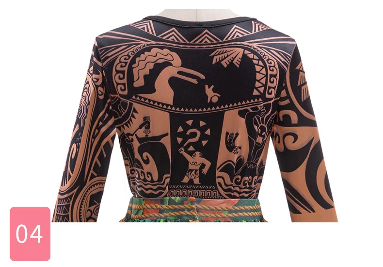 Kinder Cosplay Moana Maui Prinzessin Kleid für Mädchen Jungen Karneval Cosplay Vaiana Kostüm Kinder Geburtstag Party Küken Schweine Kleidung – Detail 15