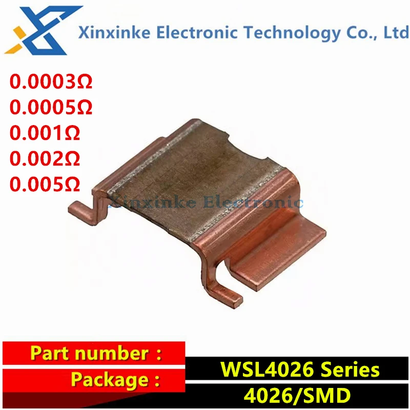 WSL4026 .0003Ω .0005Ω 0.001Ω 0.002Ω 0.005ohm 0.5mΩ ±1% 3W 75ppm Current Sense Resistors SMD 3watt Power Metal Strip Resistors
