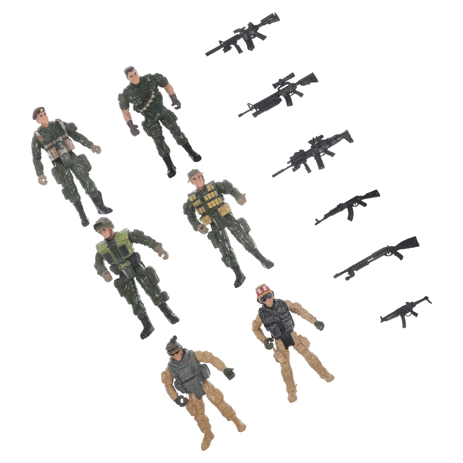 

1 set of Small Figures Mini Soldiers Statues Scene Layout Props Desktop Soldiers Ornaments