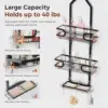 Bathroom Hanging Shower Caddy Over Shower Head,Shower Organizer Hanging with Soap Holder,Shower Storage Rack Basket with Hooks 3