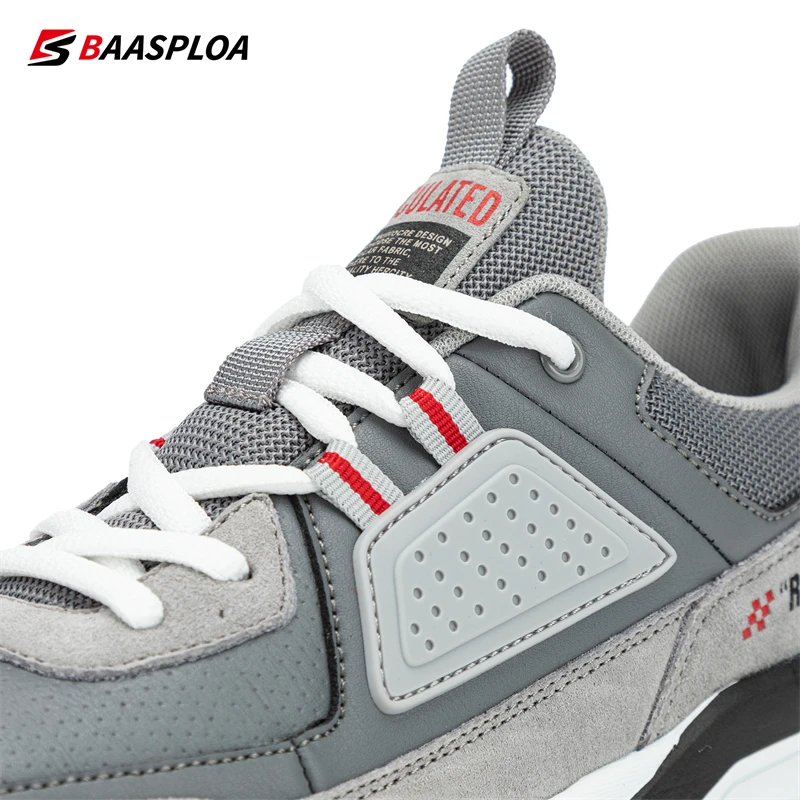 Walking Sneakers Baasploa Men Leather Waterproof Walking Shoes Fashion Casual Non-Slip Wear-Resistant Male Sport Shoe