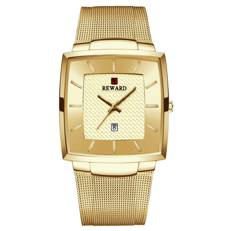 Watch For Men Square Quartz Watch Business Simple Fashion Leisure Nightlight Waterproof Calendar Mesh Men Watch Renoj Hombre